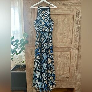 NWOT Sachin & Babi Anthropologie Marisol Blue Watercolor Print Maxi Dress